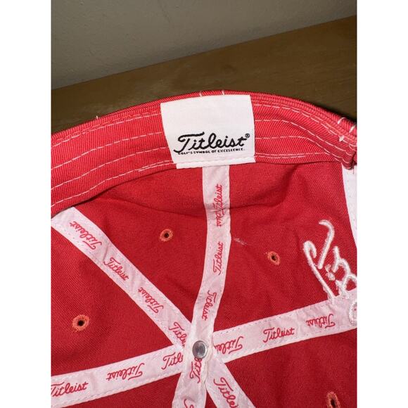 Titleist Pro V1 Footjoy SnapBack Adjustable Golf Hat One Size Red - Picture 13 of 13